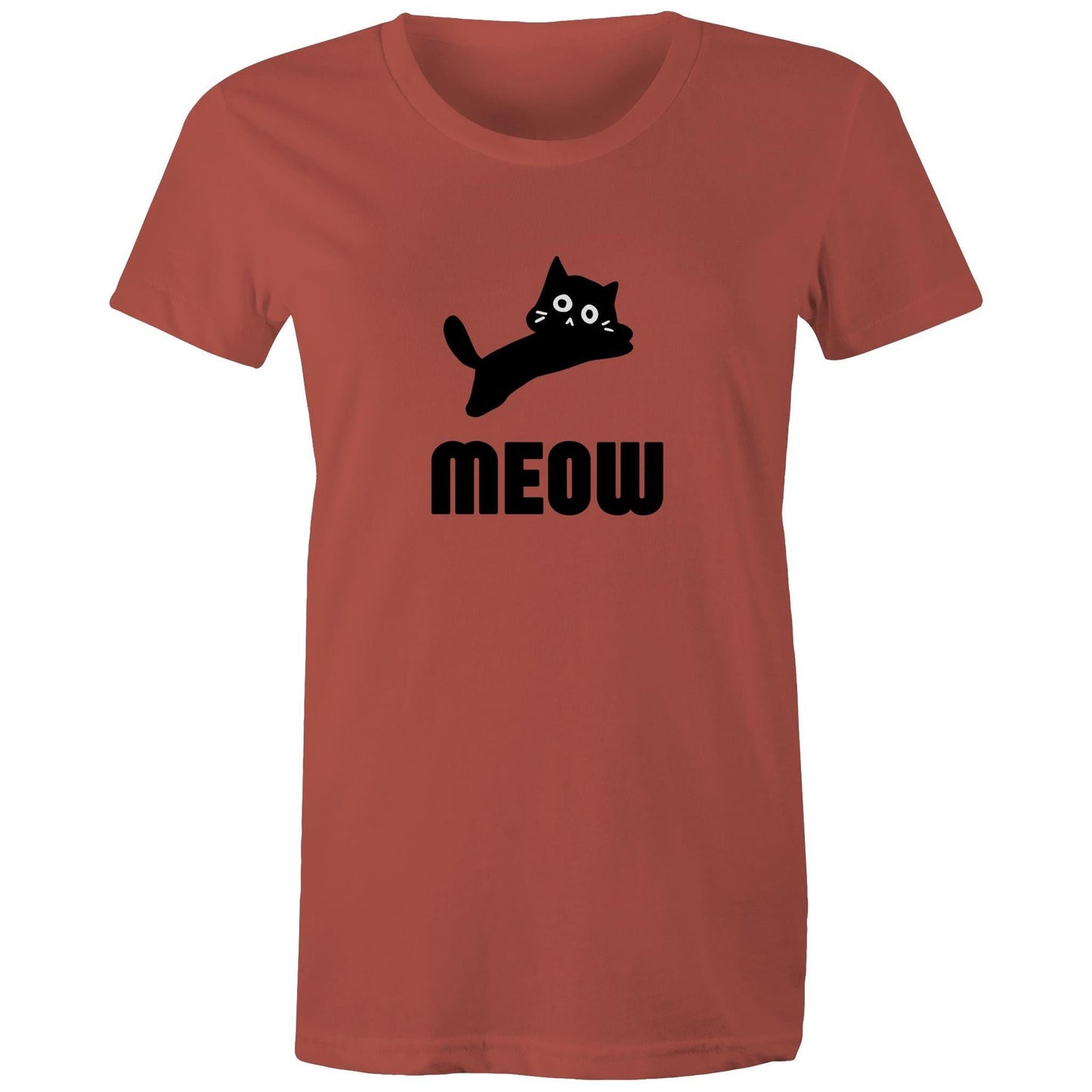 Women's Maple Tee Meow Print 