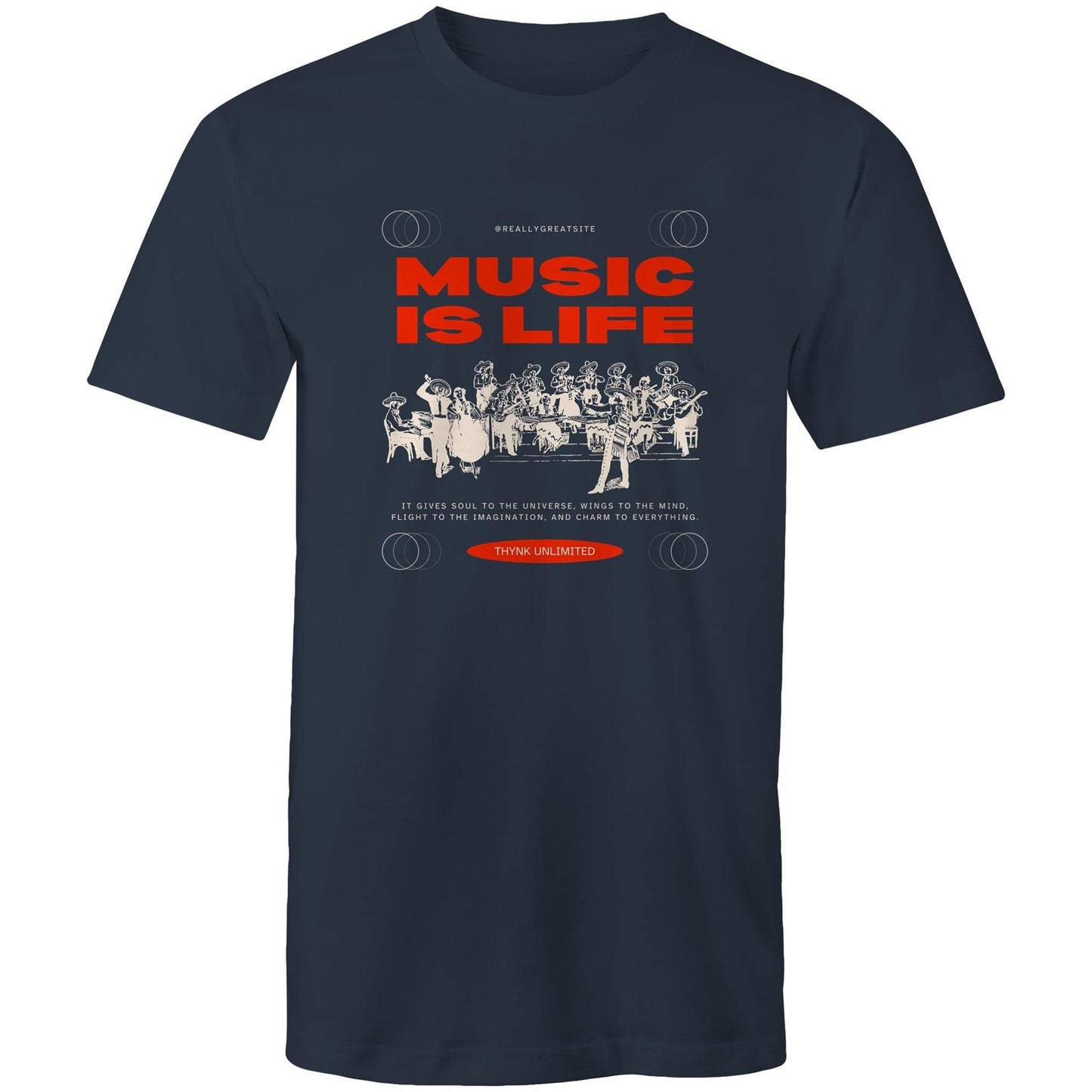 Mens T-Shirt Music is Life 