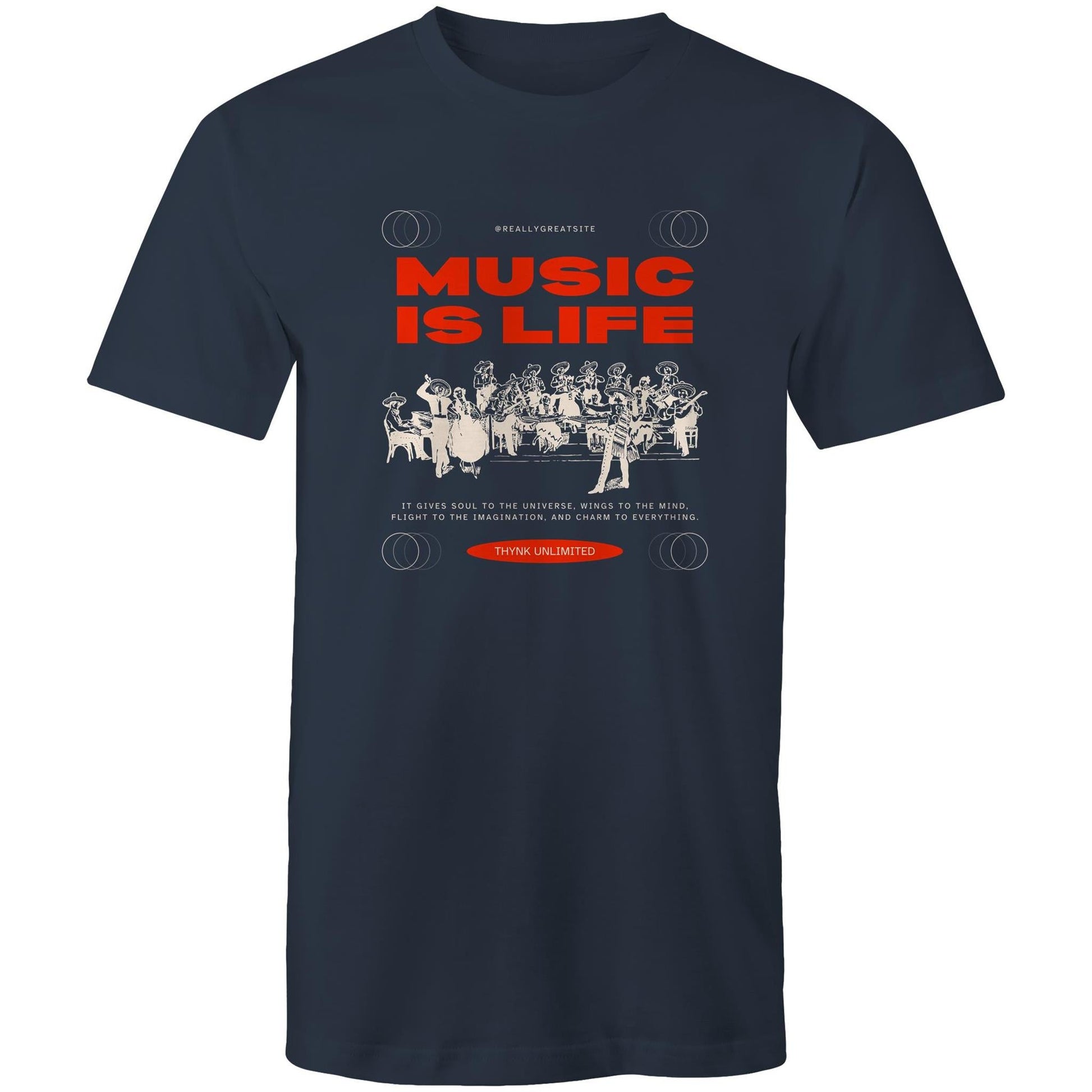 Mens T-Shirt Music is Life 