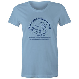 Women's Maple Tee Ocean Views Print 