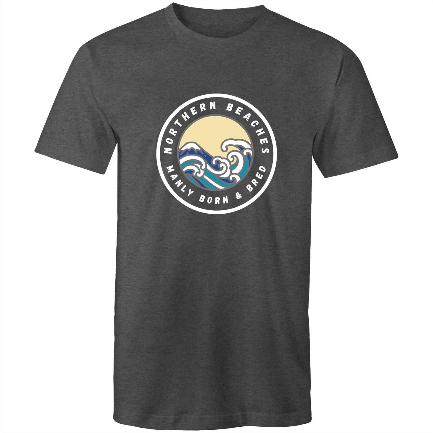 AS Colour Staple - Mens T-Shirt Northern Beaches Manly Born and Bred logo front white font - Lost Manly Shop