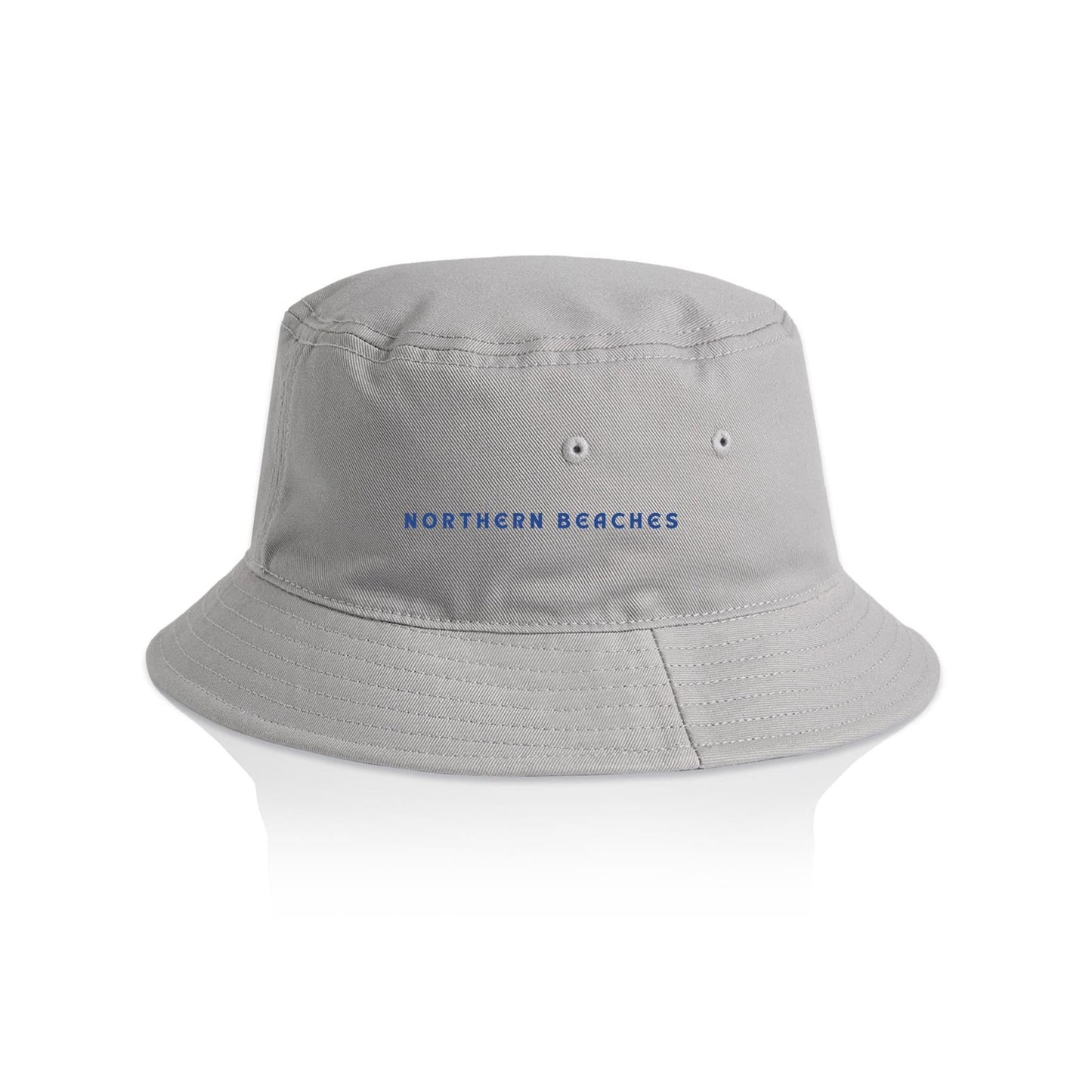 AS Colour Bucket Hat Northern Beaches custom logo Navy Font 