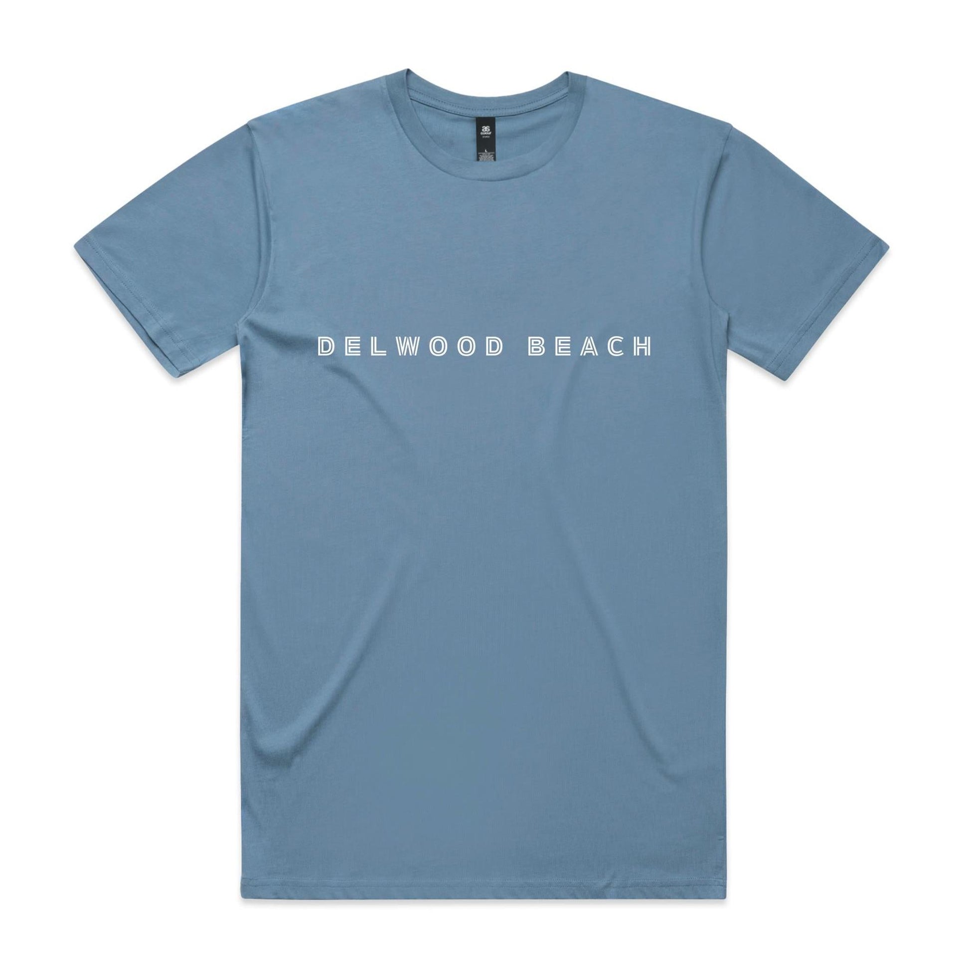 Delwood Beach custom logo Printed on AS Colour Staple Tee 