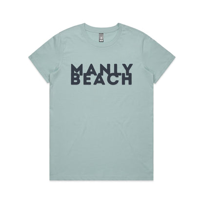 Lost Manly Custom Logo Manly Beach Edition AS Colour Women's Maple Tee. - Lost Manly Shop