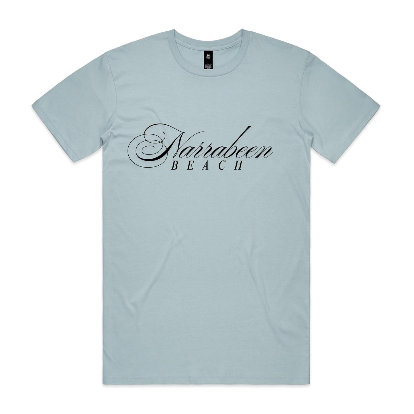 AS Colour Staple Tee Narrabeen Beach custom logo black font 