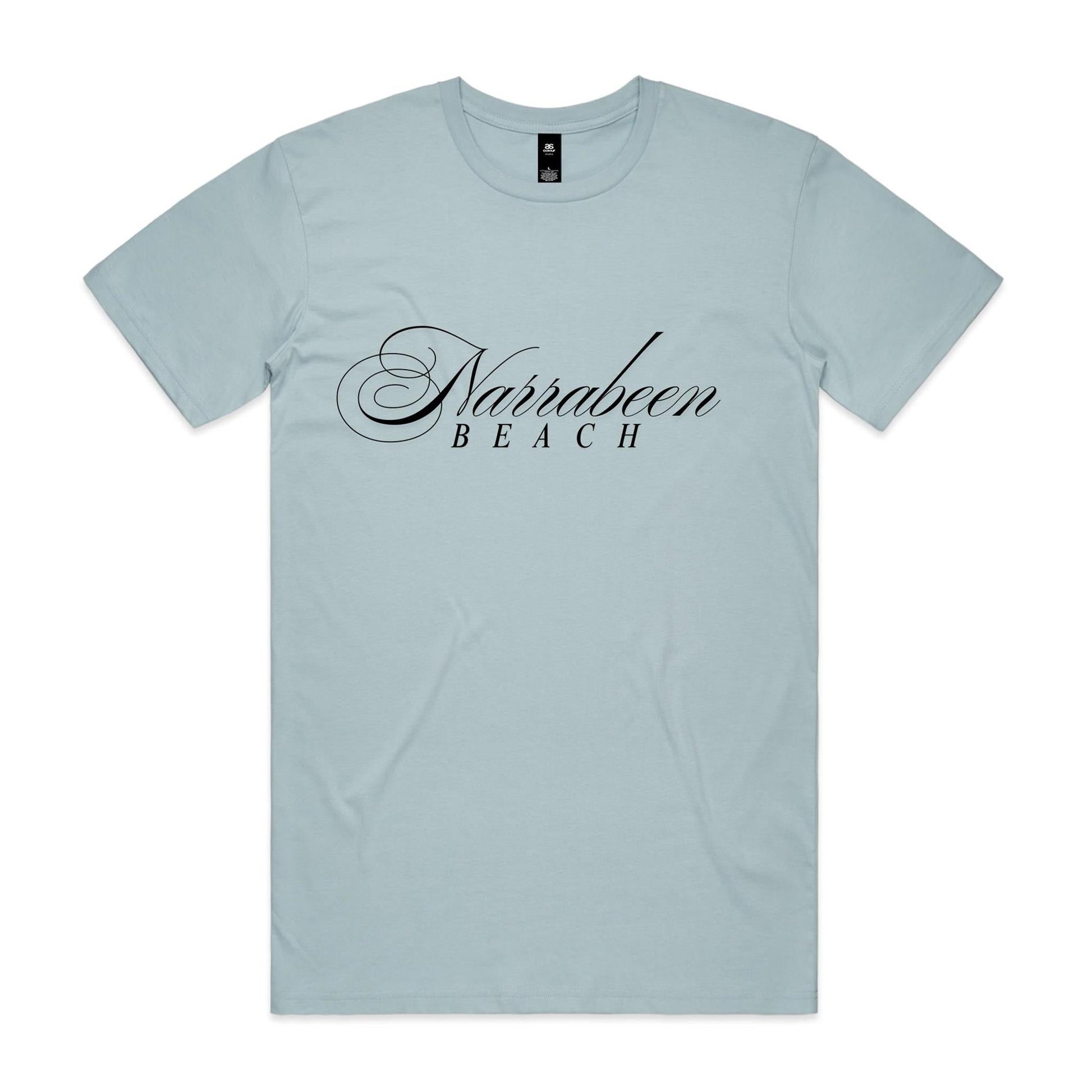 AS Colour Staple Tee Narrabeen Beach custom logo black font 