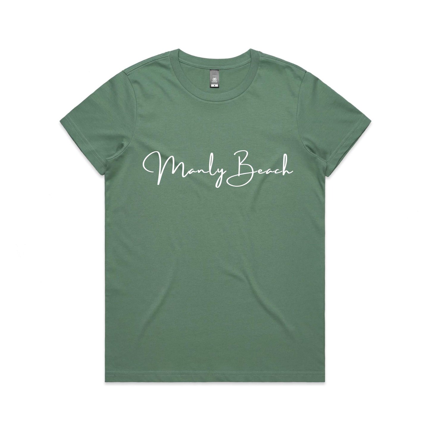 Lost Manly custom logo Manly Beach edition AS Colour Women's Maple Tee - Lost Manly Shop