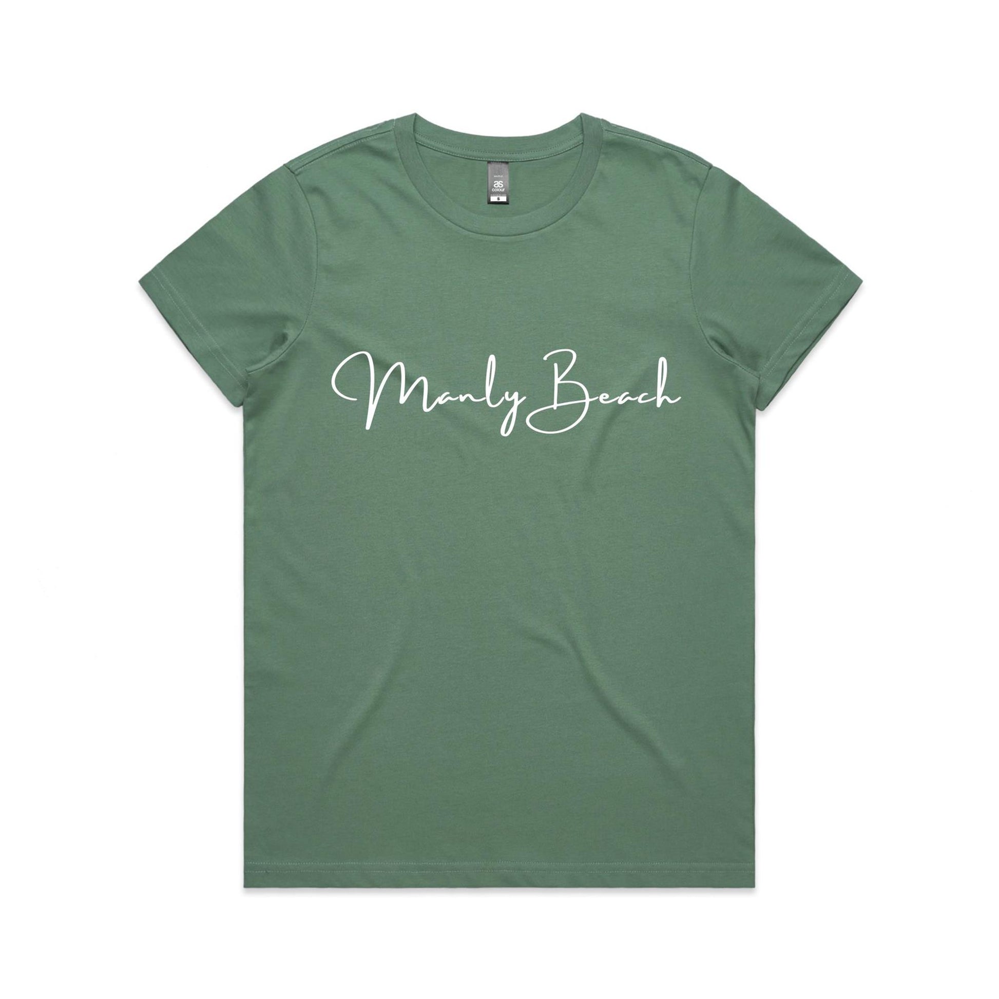 Lost Manly custom logo Manly Beach edition AS Colour Women's Maple Tee - Lost Manly Shop