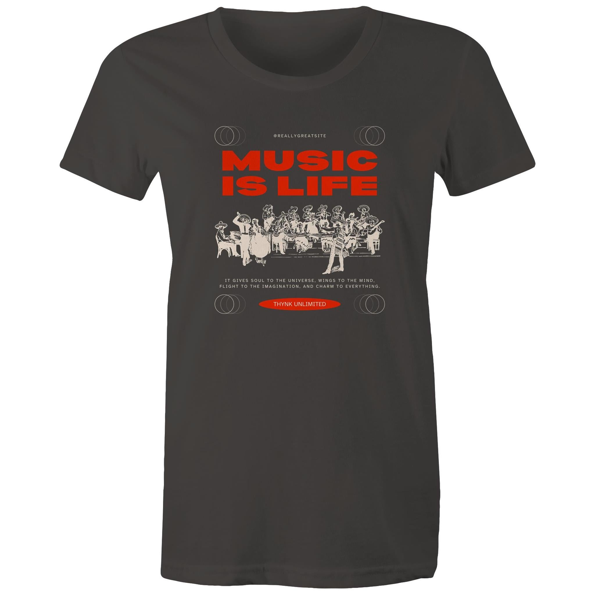 Women's Maple Tee Music is my Life 
