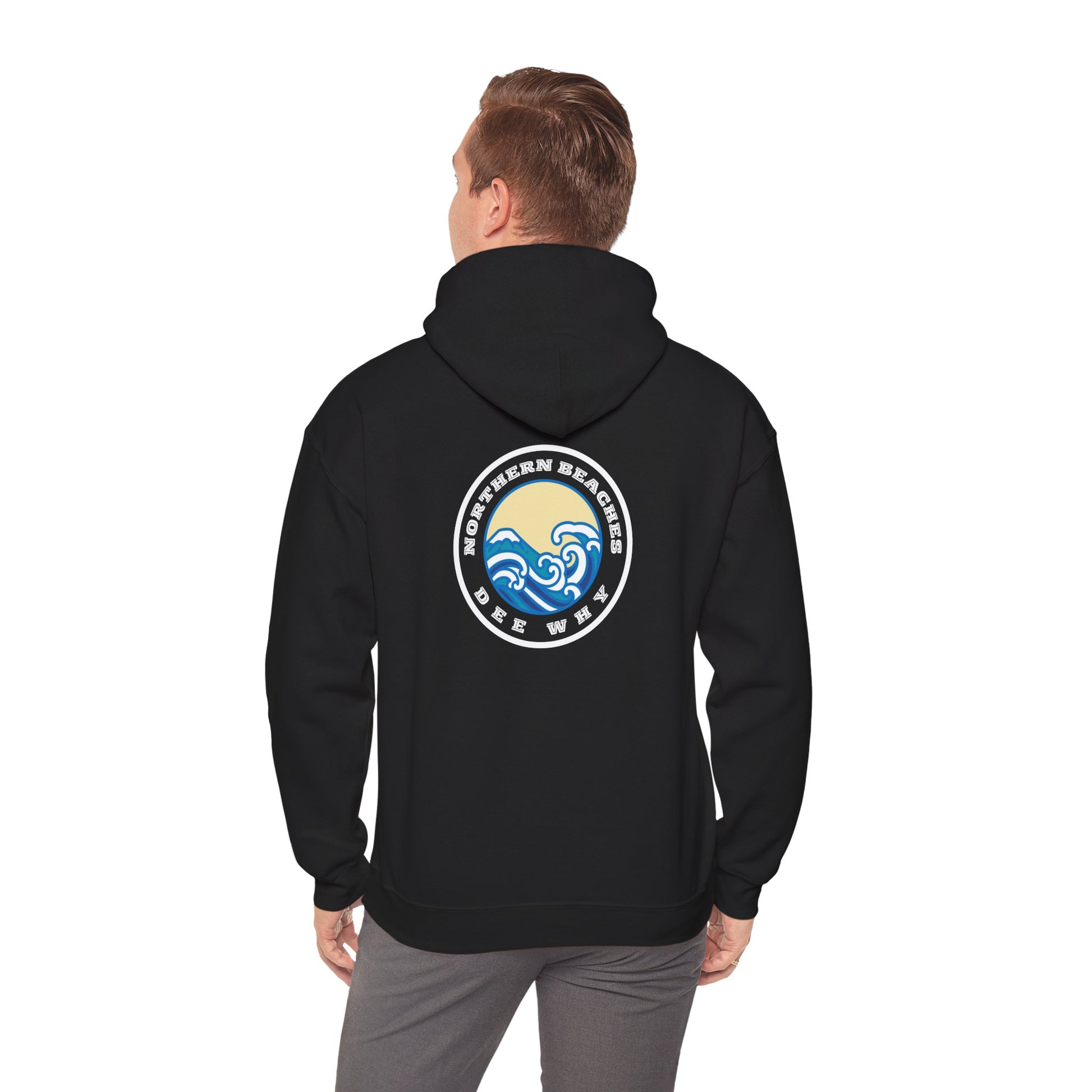 Lost Manly custom Northern Beaches Dee Why front and back logo edition Hoodie - Lost Manly Shop