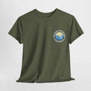 Heavy Cotton T-Shirt with free Canva custom designed logo front and back 