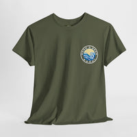 Heavy Cotton T-Shirt with free Canva custom designed logo front and back 