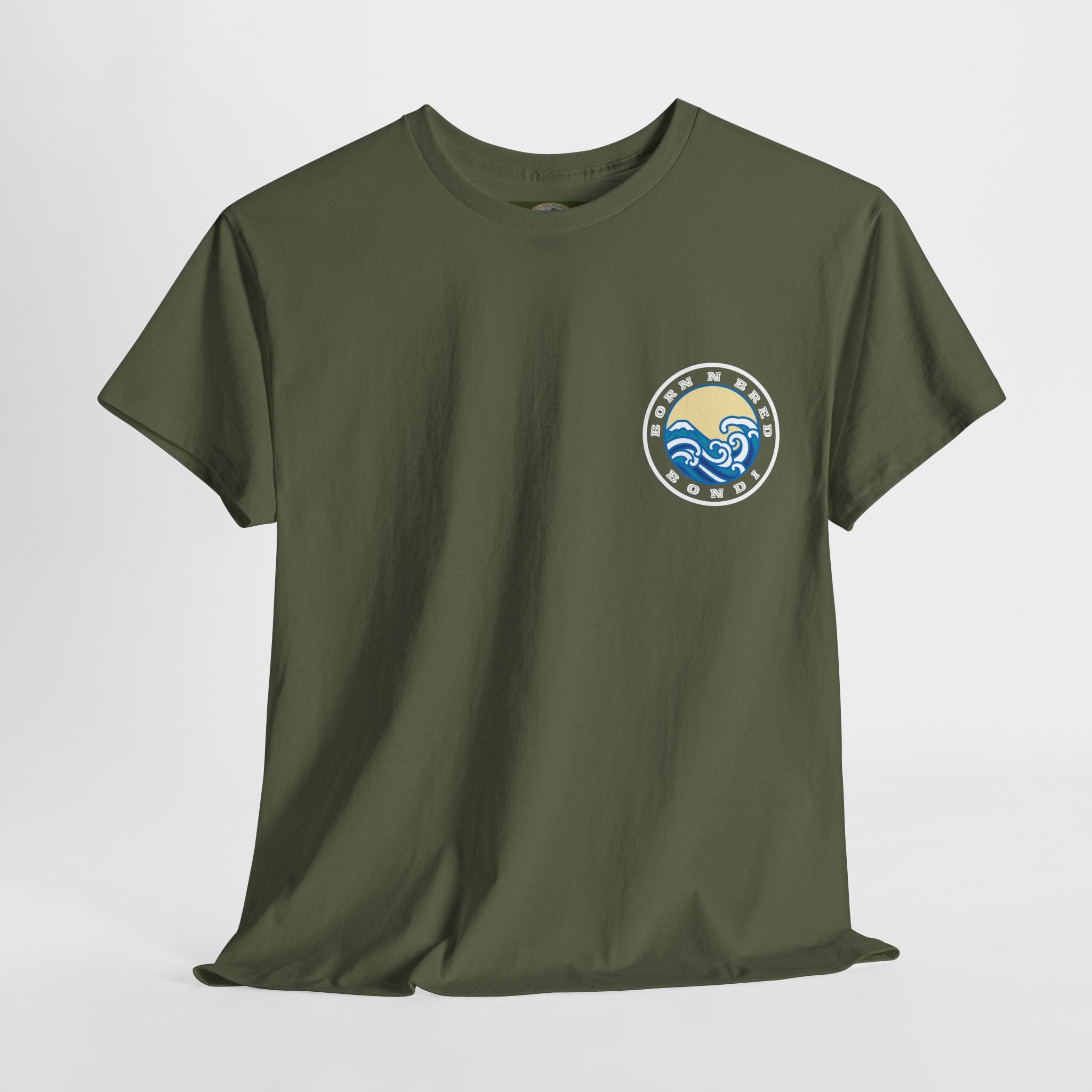 Heavy Cotton T-Shirt with free Canva custom designed logo front and back 