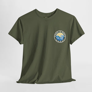 Heavy Cotton T-Shirt with free Canva custom designed logo front and back 