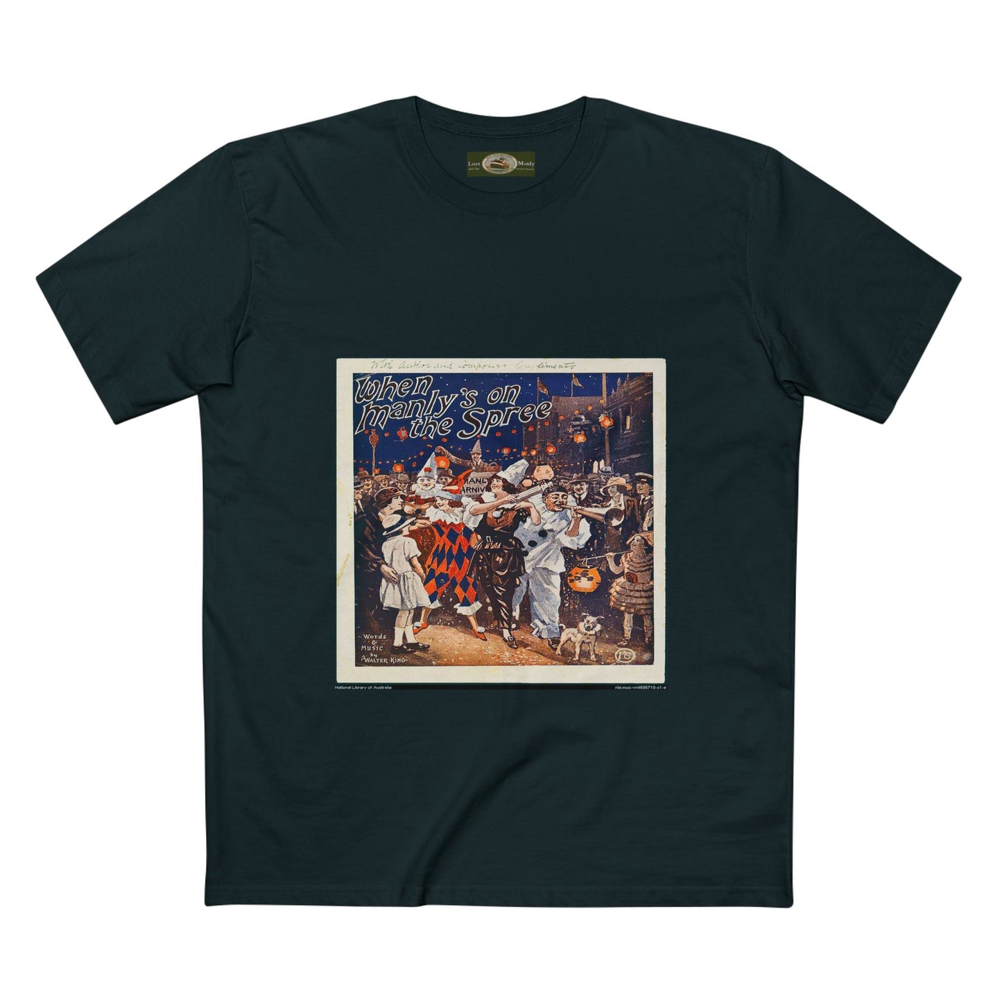 Vintage Manly Mardi Gras Staple Tee Printify