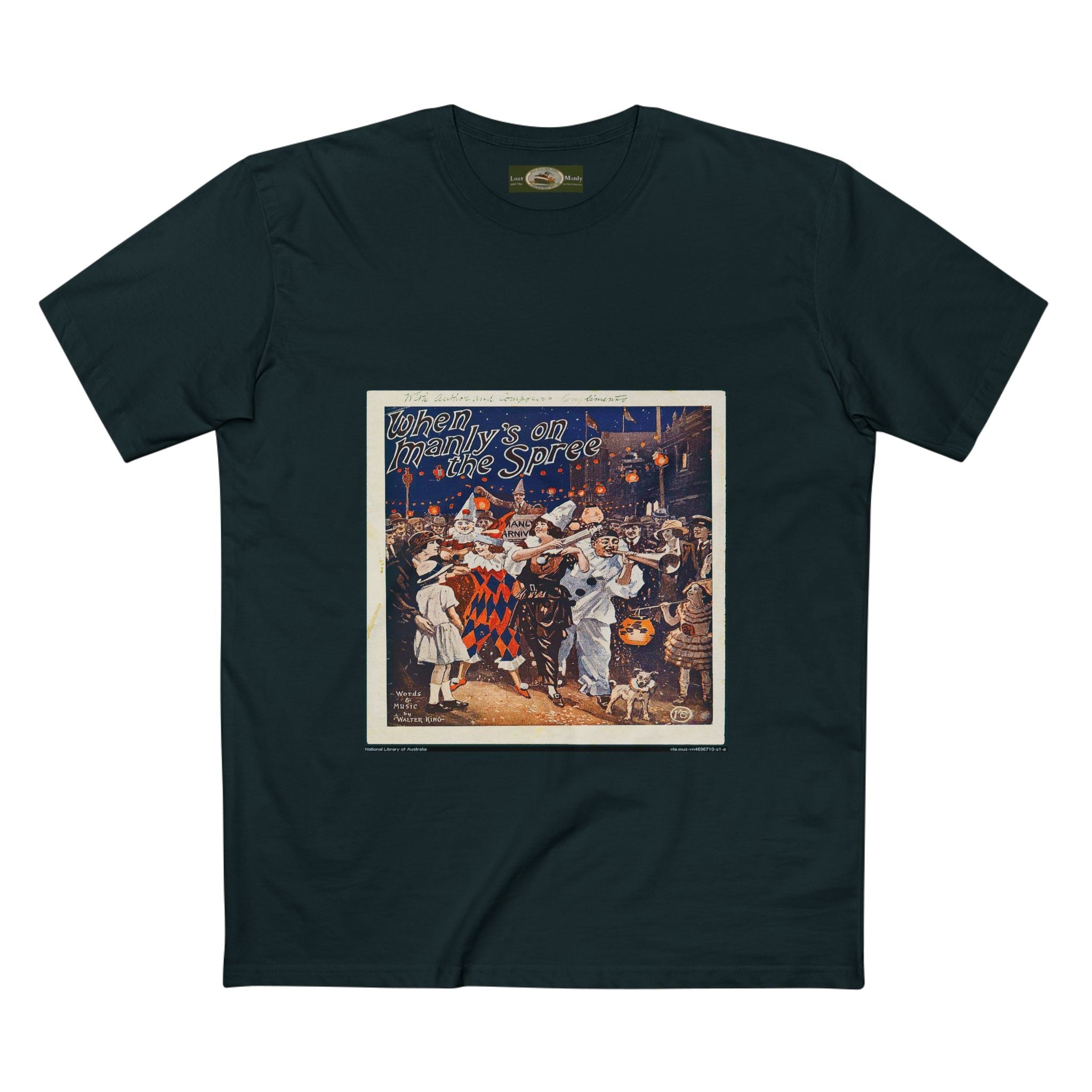 Vintage Manly Mardi Gras Staple Tee Printify