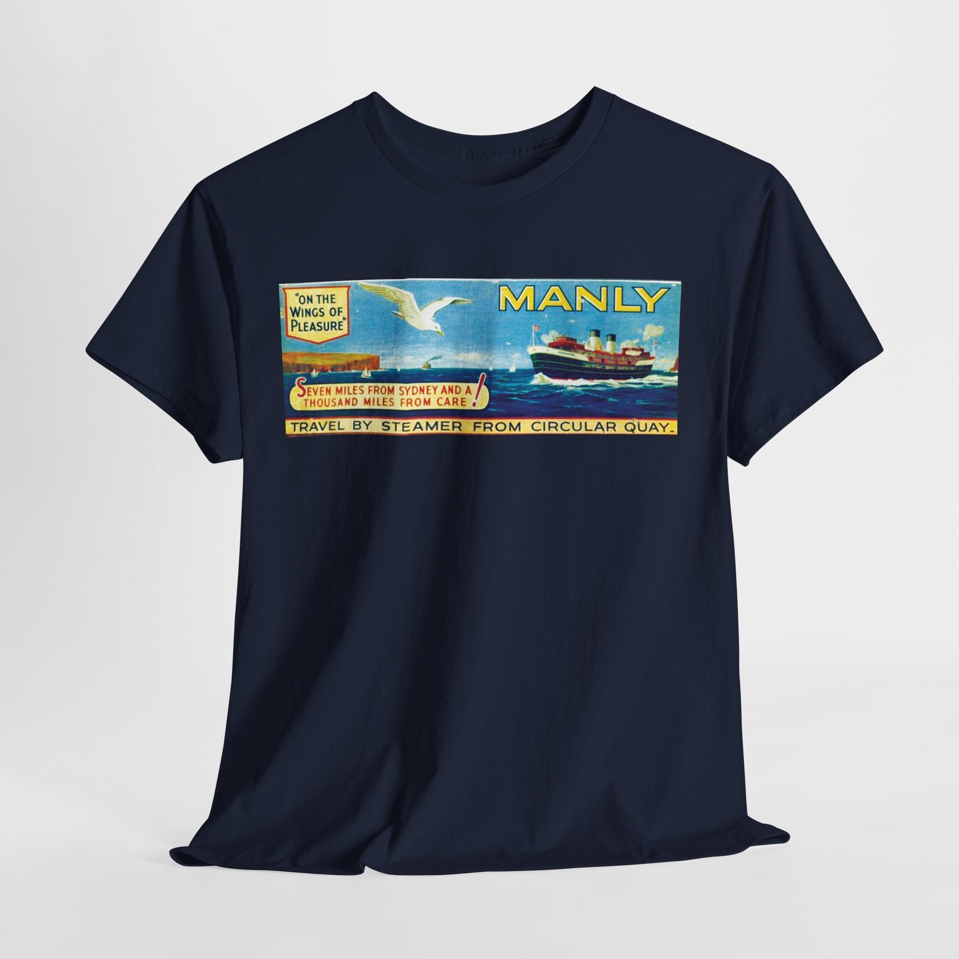 Vintage Travel Tee - Retro South Steyne Ferry Poster T-Shirt 