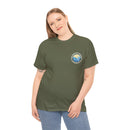 Heavy Cotton T-Shirt with free Canva custom designed logo front and back 