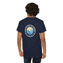 Heavy Cotton T-Shirt with free Canva custom designed logo front and back 