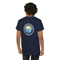 Heavy Cotton T-Shirt with free Canva custom designed logo front and back 