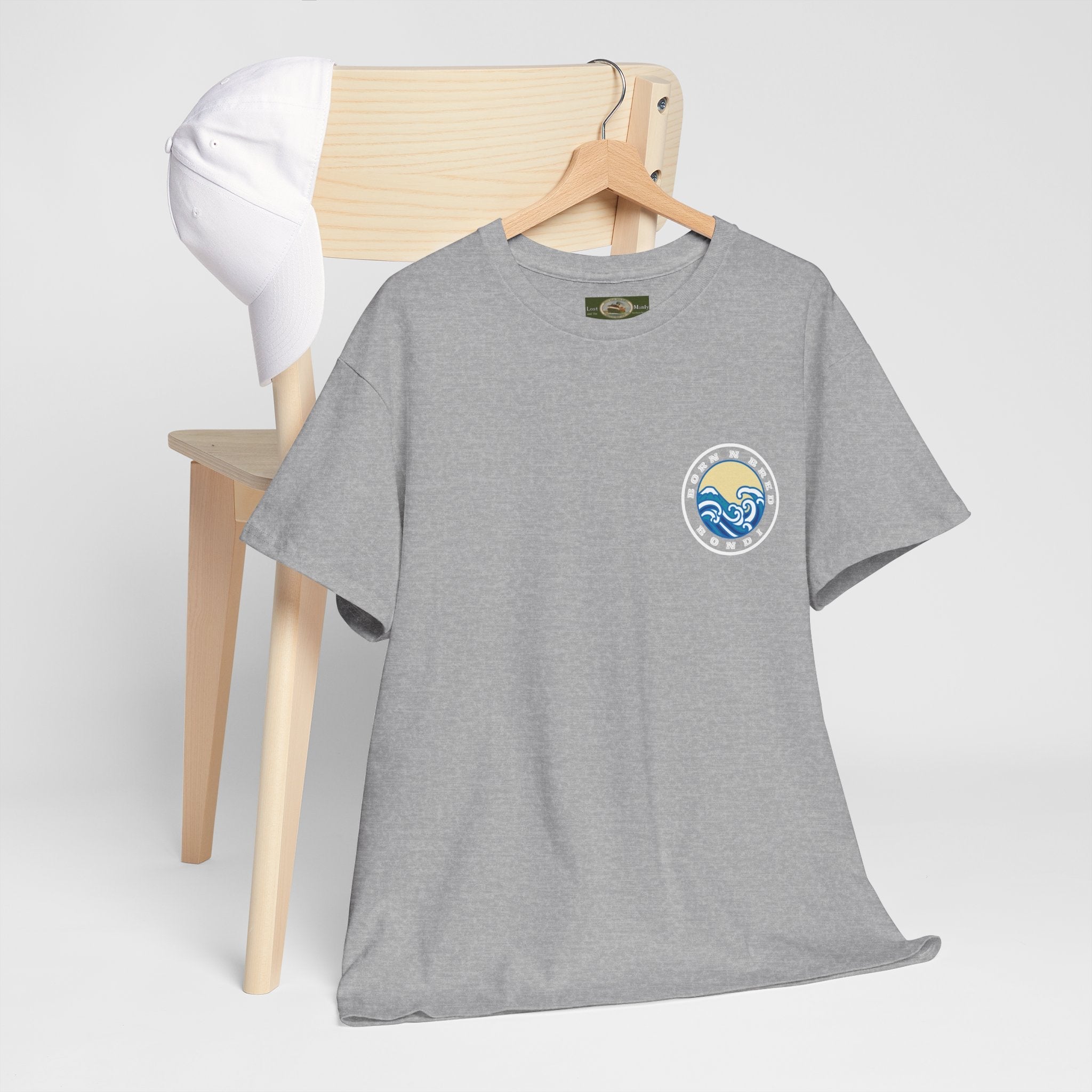 Heavy Cotton T-Shirt with free Canva custom designed logo front and back 