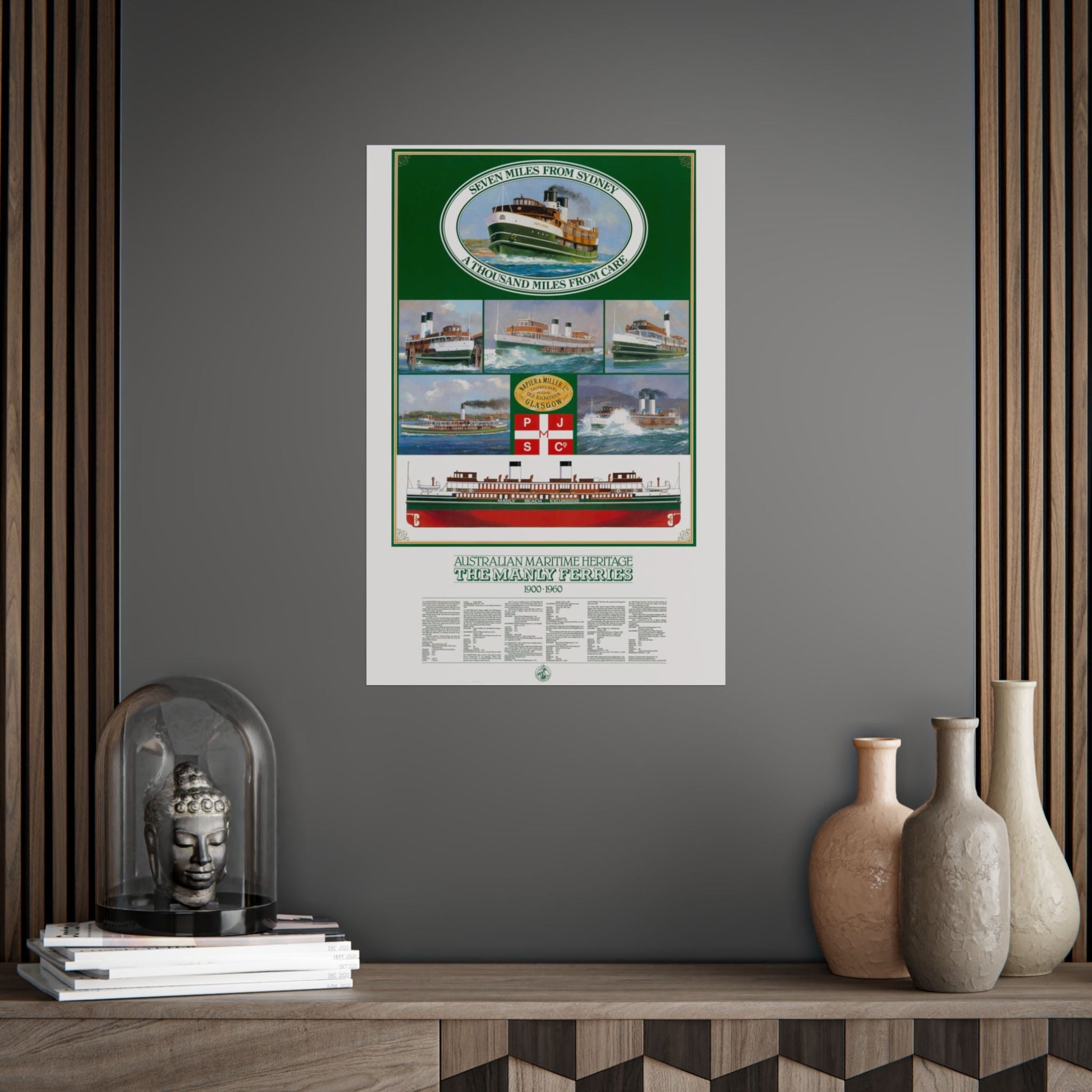 Poster Australian Maritime Heritage The Manly Ferries 1900-1960 - Lost Manly Shop