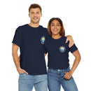 Heavy Cotton T-Shirt with free Canva custom designed logo front and back 