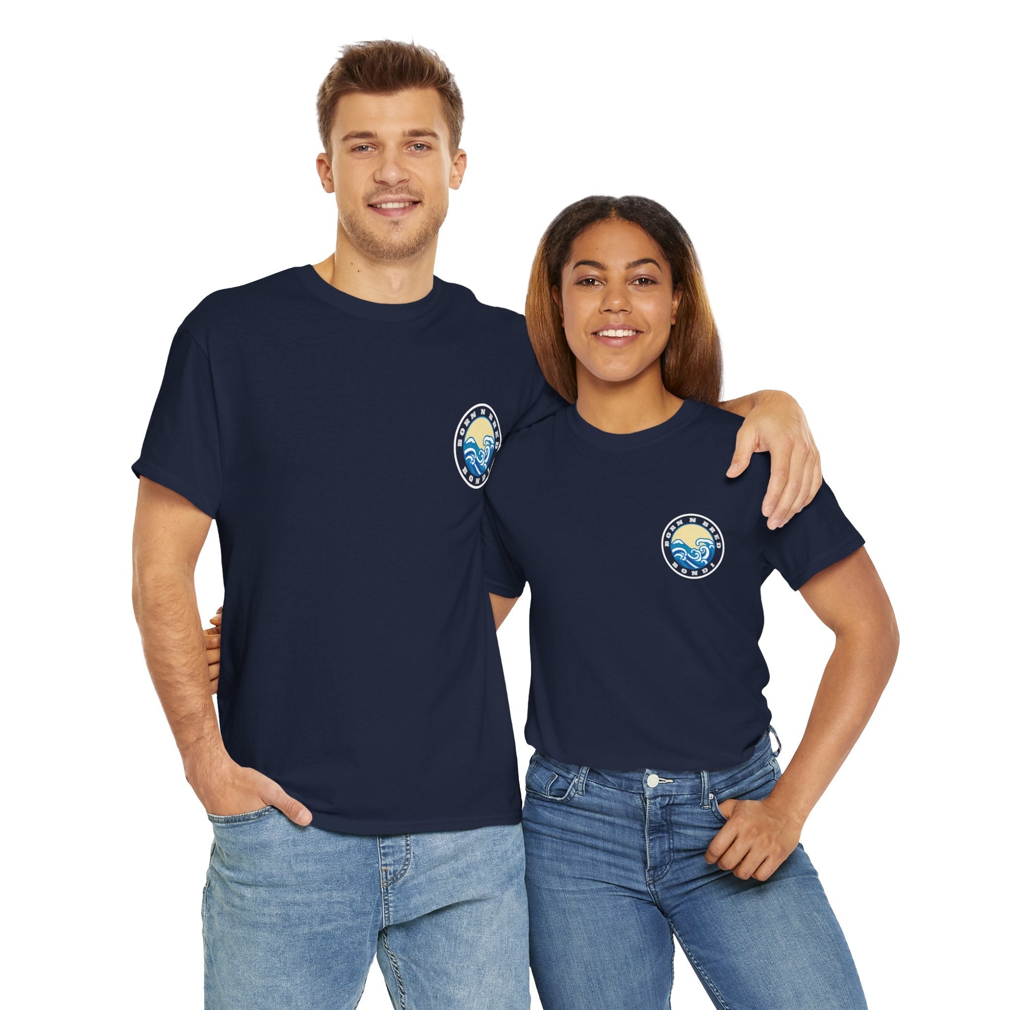 Heavy Cotton T-Shirt with free Canva custom designed logo front and back 