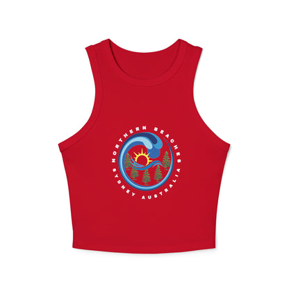 Lost Manly custom logo edition Women's Racer Tank — Sunrise Mountain Wave Graphic - Lost Manly Shop
