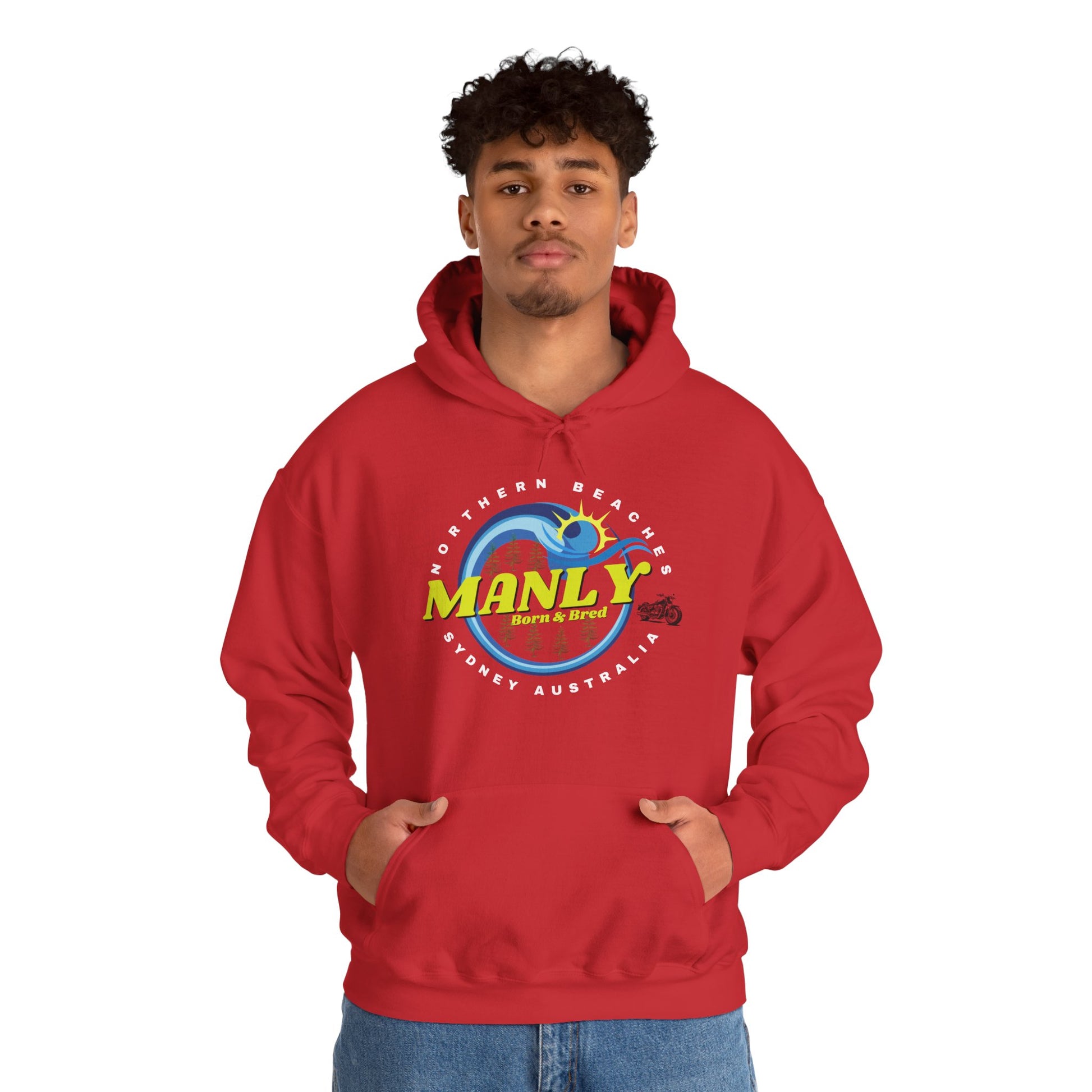 Lost Manly custom logo Manly Beach Surf Hoodie – Sydney Australia Vintage Surf Crest Hoodie - Lost Manly Shop