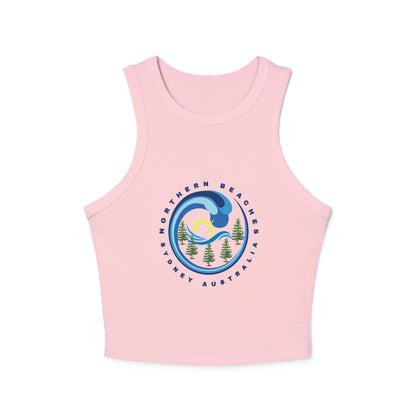 Lost Manly custom logo edition Women's Racer Tank — Sunrise Mountain Wave Graphic - Lost Manly Shop