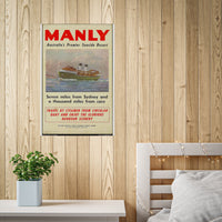 Poster Print - Manly Seven Miles from Sydney a Thousand Miles from Care 1940s Ferry Travel Printify