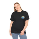 Heavy Cotton T-Shirt with free Canva custom designed logo front and back 