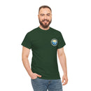 Heavy Cotton T-Shirt with free Canva custom designed logo front and back 