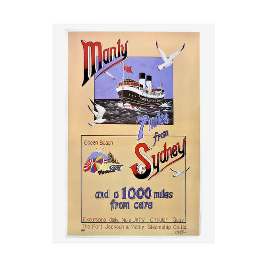 Vintage Travel Poster — “Seven Miles from Sydney” (Unframed) 