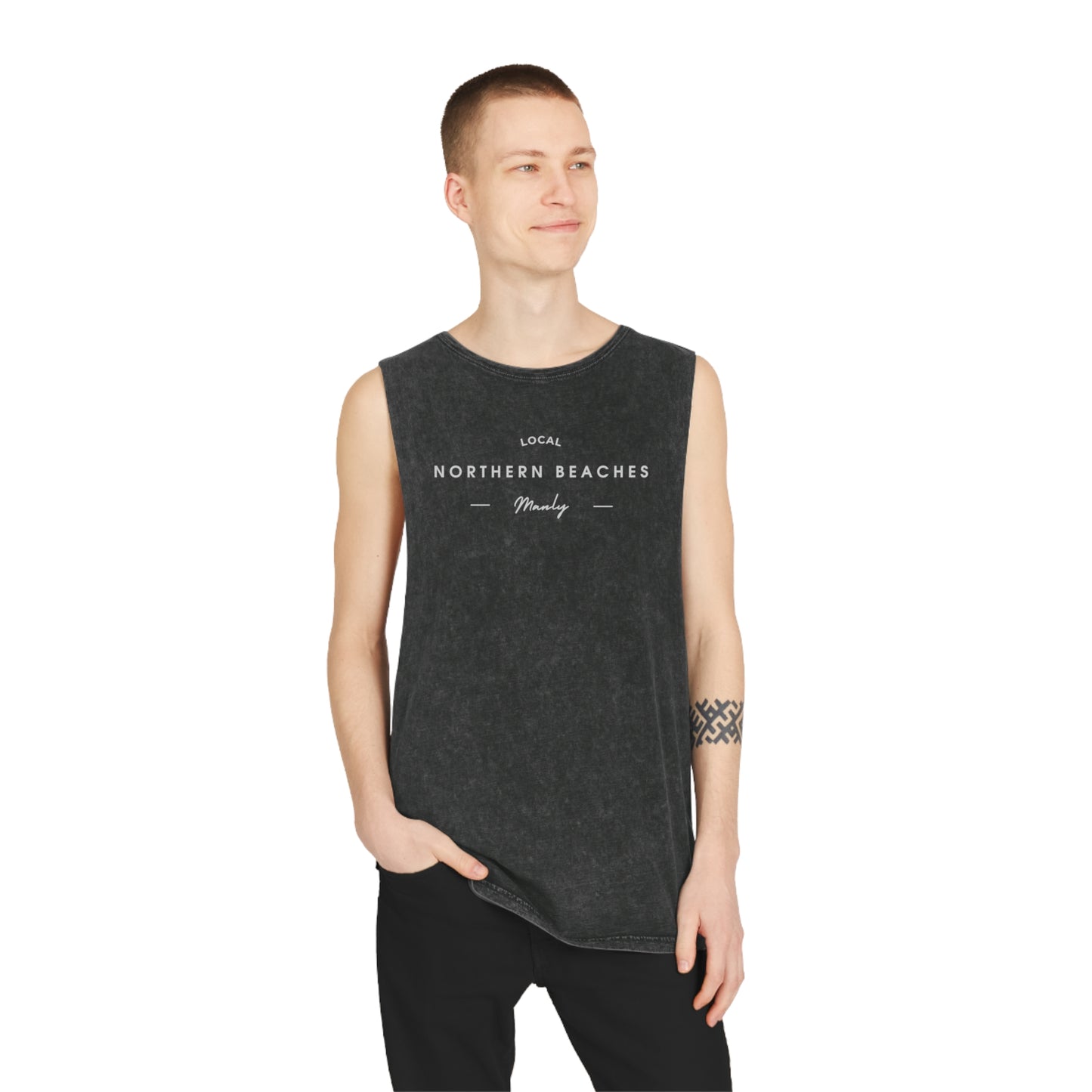 Stonewash Tank Top with Northern Beaches Manly logo