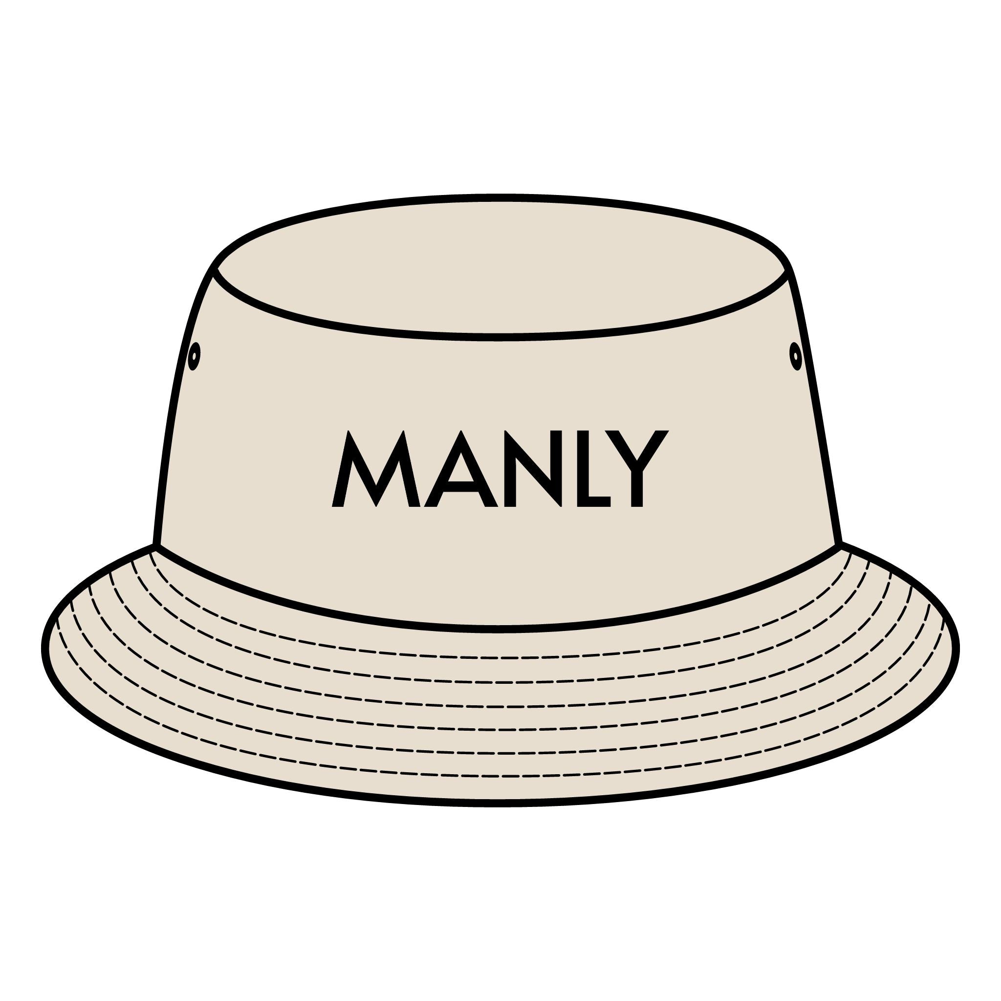 MANLY Bucket Hat with Custom Northern Beaches Logo Design Printify