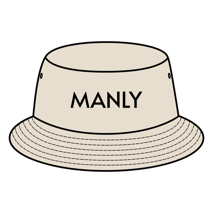 MANLY Bucket Hat with Custom Northern Beaches Logo Design Printify