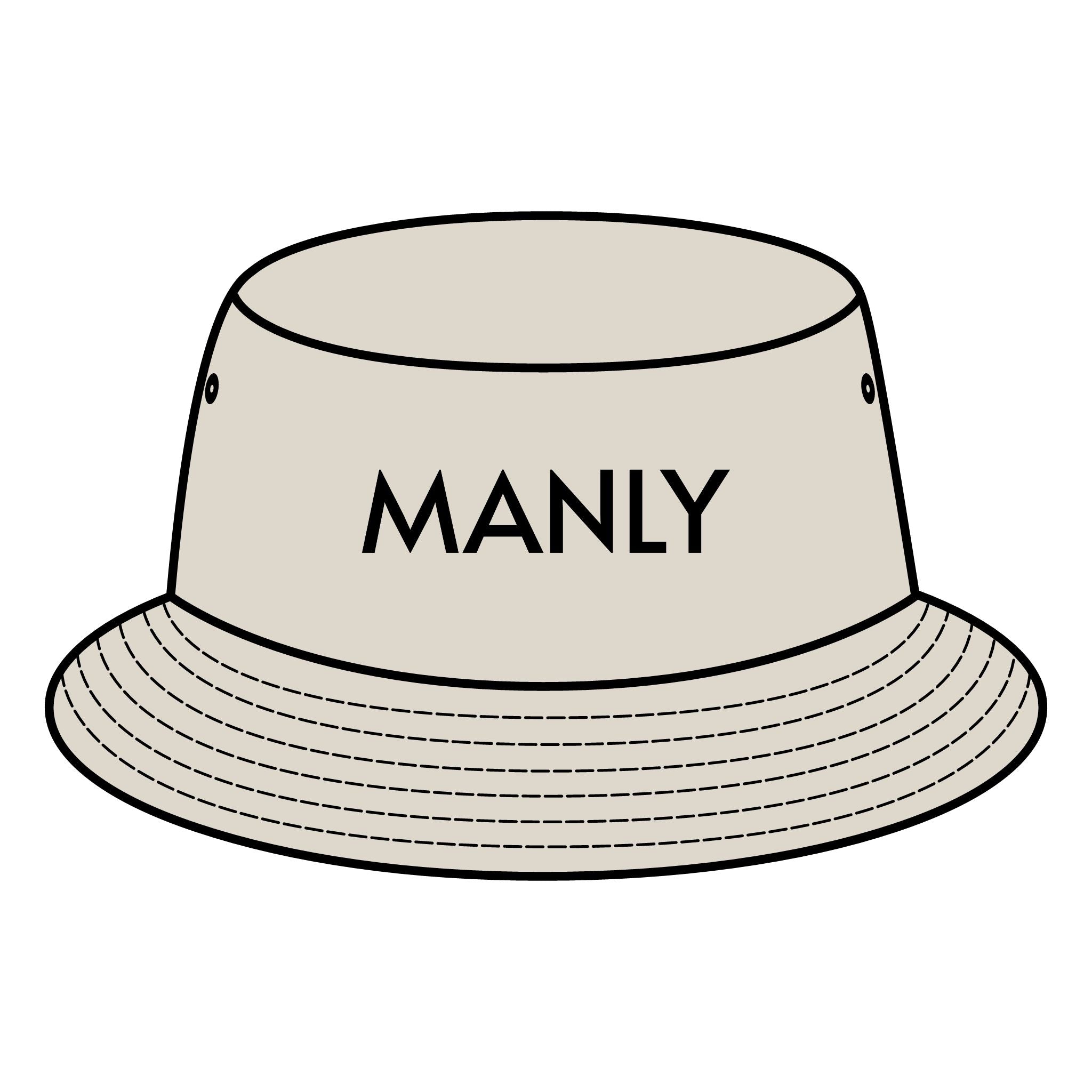 MANLY Bucket Hat with Custom Northern Beaches Logo Design Printify