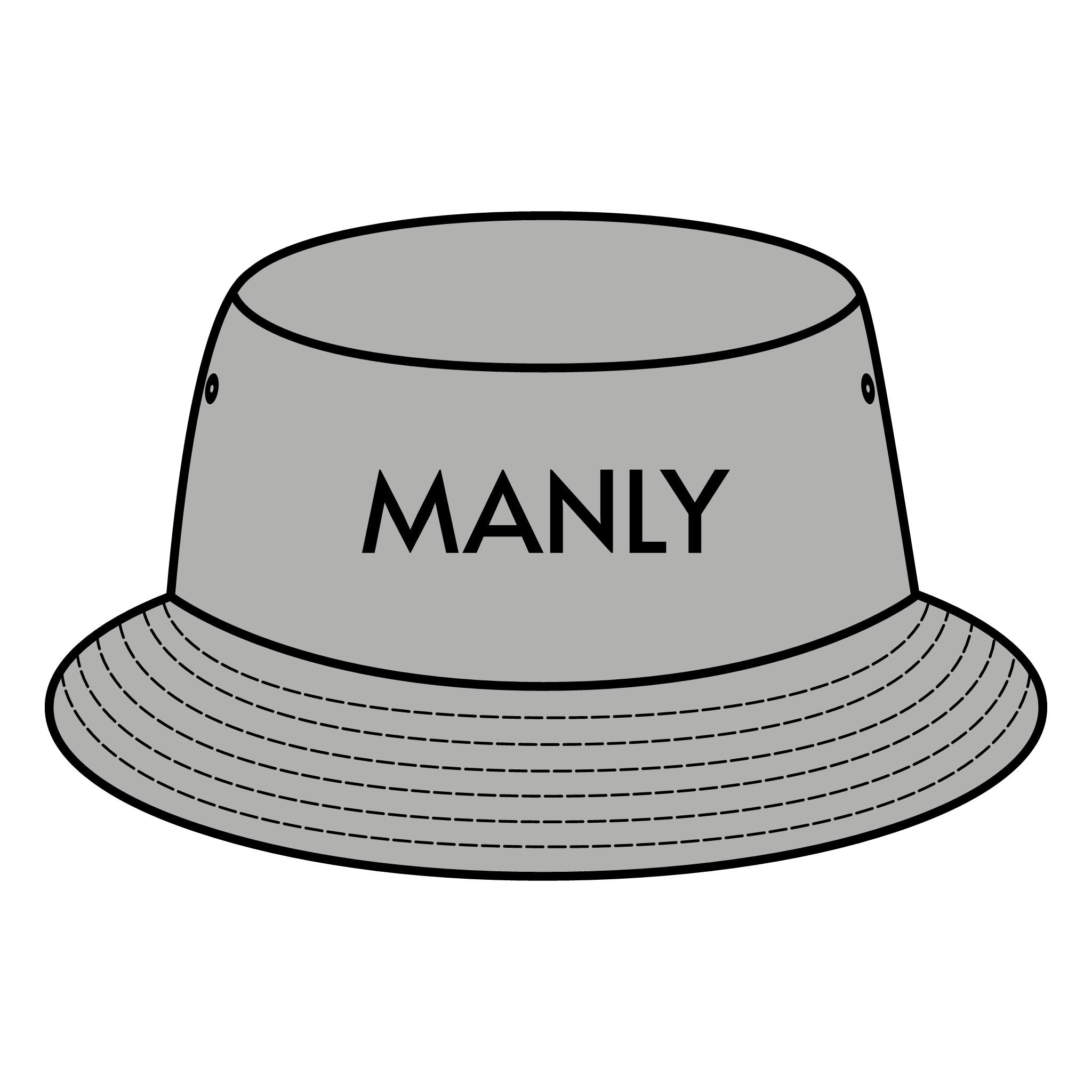 MANLY Bucket Hat with Custom Northern Beaches Logo Design Printify