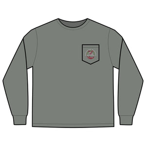 'The Westwood' Men's Long Sleeve Pocket T-Shirt with Northern Beaches Custom Design front and back logo Printify