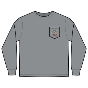 'The Westwood' Men's Long Sleeve Pocket T-Shirt with Northern Beaches Custom Design front and back logo Printify