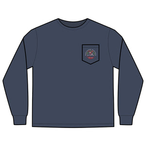 'The Westwood' Men's Long Sleeve Pocket T-Shirt with Northern Beaches Custom Design front and back logo Printify