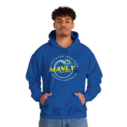 Lost Manly custom logo Manly Beach Surf Hoodie – Sydney Australia Vintage Surf Crest Hoodie - Lost Manly Shop