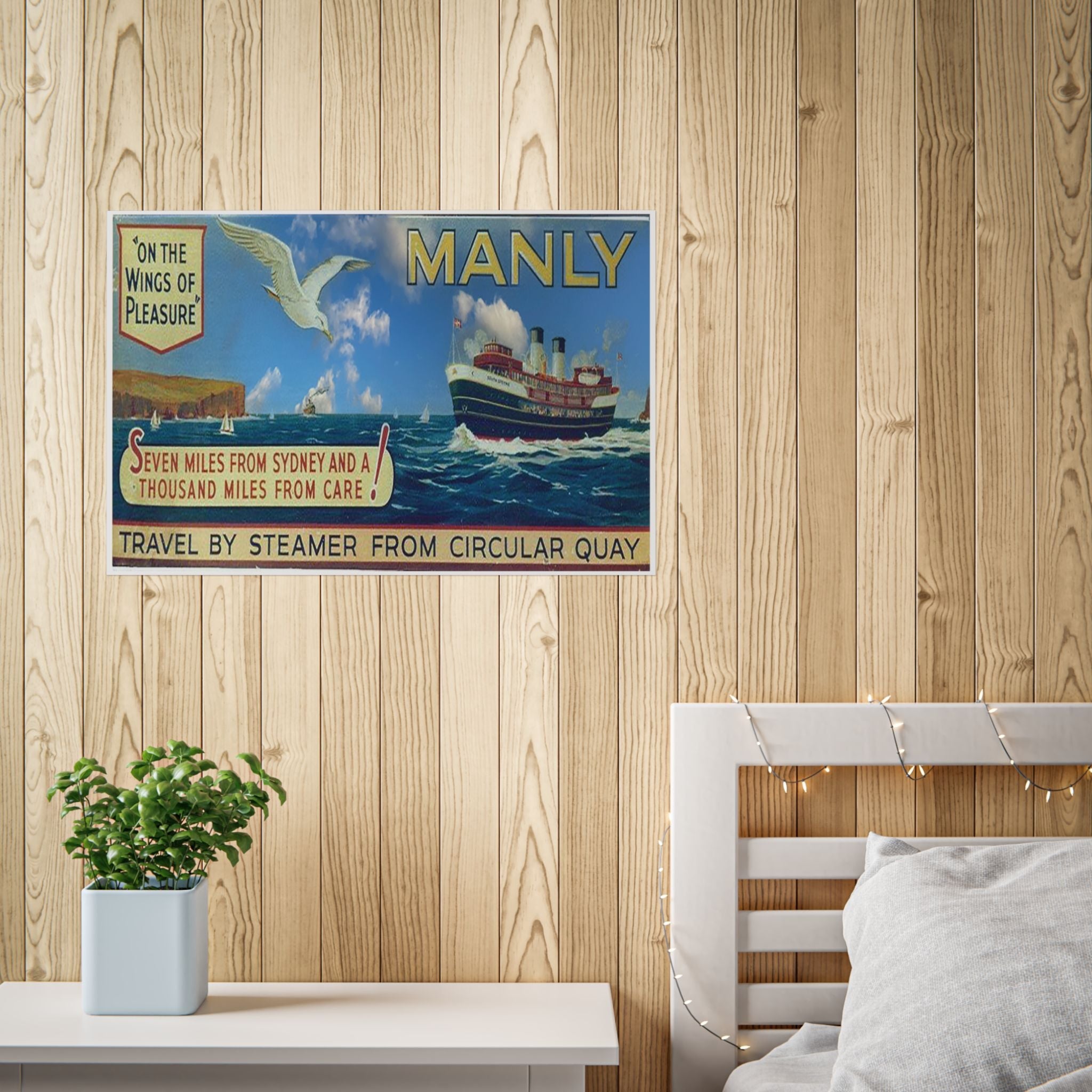 Manly Ferry Vintage Travel Poster Prints 1940s Printify