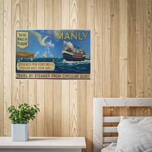 Manly Ferry Vintage Travel Poster Prints 1940s Printify