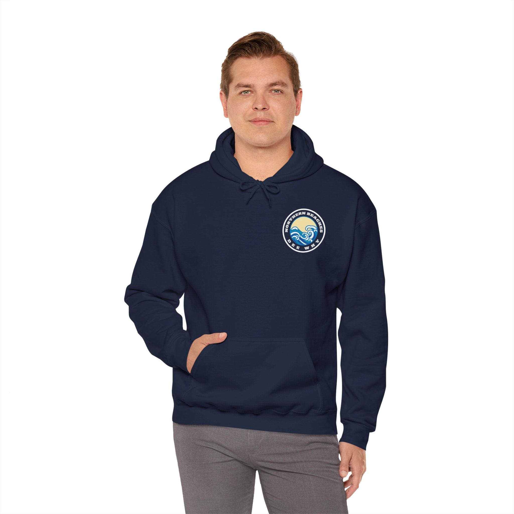 Hoodie custom logo front back Northern Beaches Dee Why 