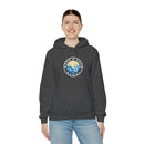 Hoodie with free Canva custom design logo front back Bondi bnb/Bilgola 