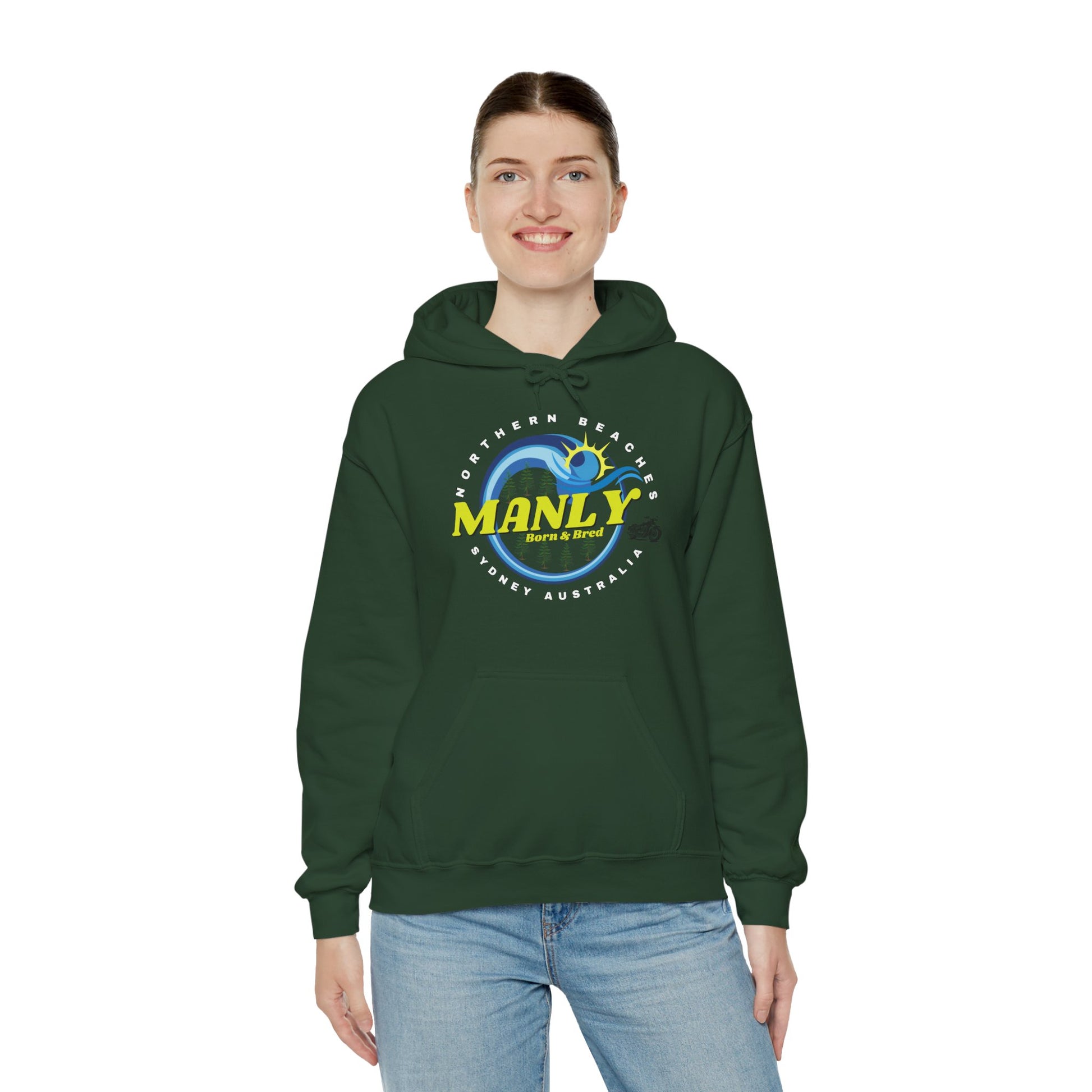 Lost Manly custom logo Manly Beach Surf Hoodie – Sydney Australia Vintage Surf Crest Hoodie - Lost Manly Shop
