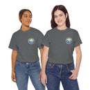 Heavy Cotton T-Shirt with free Canva custom designed logo front and back 
